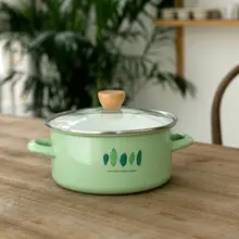 Эмалированная кастрюля для супа эмалированный Фарфор Керамика молоко сыр котелок, кухонная посуда инструменты для приготовления пищи плита кастрюля пищевая миска для тушеного мяса с овощами