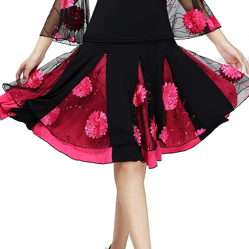 Women Ballroom Dance Costume Skirt Modern Standard Waltz Latin Salsa