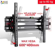 A parede da tevê monta o suporte de inclinação ultra magro ajustável para 32-65 Polegada tvs do lcd do diodo emissor de luz até vesa 600x400mm e 132lbs capacidade de carga