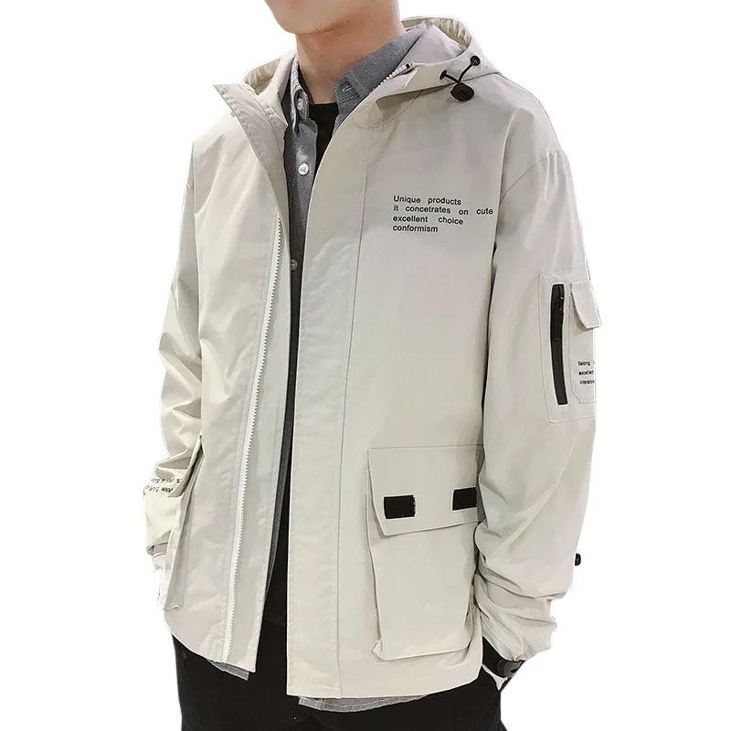 

FALIZA New High Quality Men Casual Hooded Jacket Fashion Mens Pilot Jacket Spring Autumn Male Zipper Pocket Baseball Coats J100