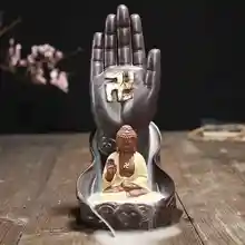 Керамический обратный поток ладан горелка с Буддой ручной ладан держатель креативный Декор Будда курильница маленький монах палочка кадильница для ароматерапии