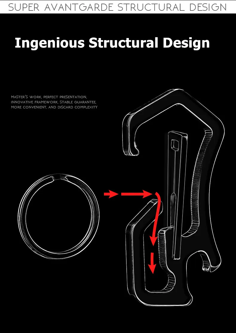 QOONG 2021 High-Grade Keychain Keyrings Portable CNC Tool Key Chain Ring Holder Simple Chic Gift For Men Women For Car Y50