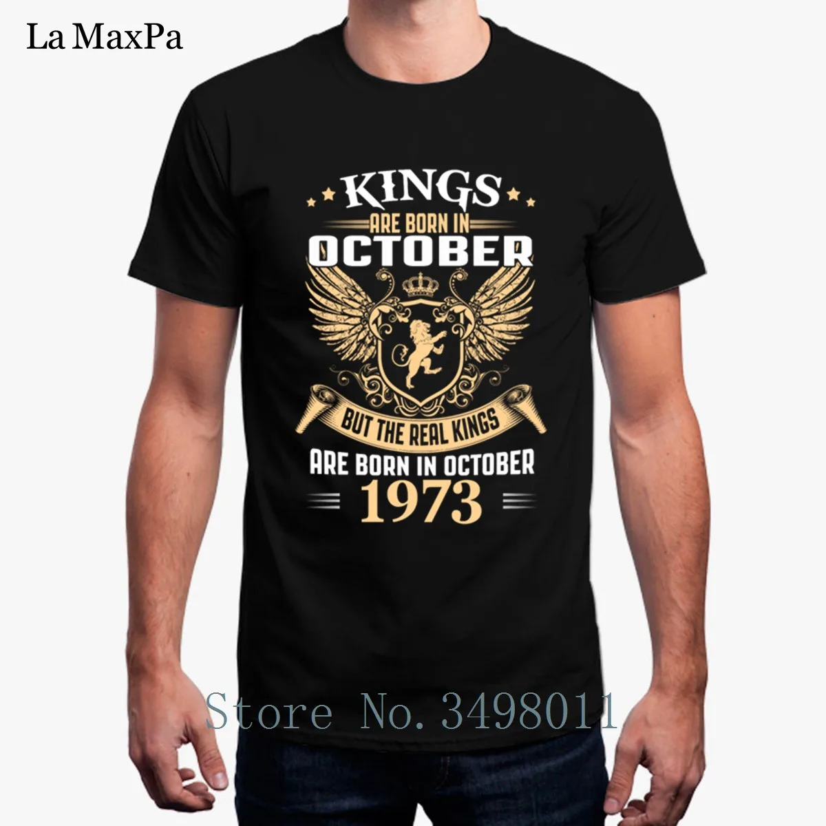 

Hot Sale Tshirt For Men Kings Are Born In October 1973 Costume T-Shirt Mens 100% Cotton Coold Men T Shirt Camisa Negra Hombre