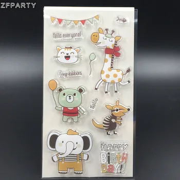 

ZFPARTY Animal Birthday Transparent Clear Silicone Stamp/Seal for DIY scrapbooking/photo album Decorative Card Making