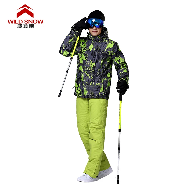 Brand Ski Suit Men Warm Waterproof Skiing Suit Sets Outdoor Winter Snow Jackets and Pants Snowboarding Ski Set Sportswear HXT03