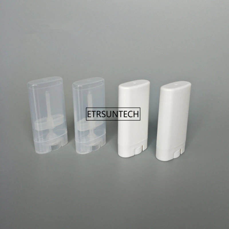 

15ml/15g Empty plastic oval lipstick container White Clear Lip Balm Tubes Deodorant Container with lids F2149