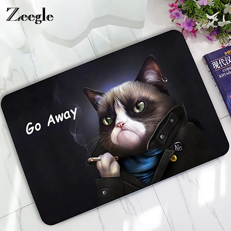Zeegle Cat And Dog Door Mat Carpet Humorous Funny Words Go Away Entrance Indoor Floor Mat Non-slip Doormat Bath Rug Zeegle Cat And Dog Door Mat Carpet Humorous Funny Words Go Away Entrance Indoor Floor Mat Non-slip Doormat Bath Rug