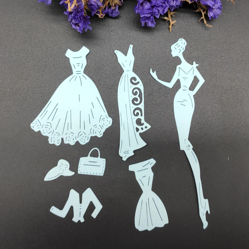 Dies Scrapbooking Stencil Girl Dress Frame Background Metal Cutting Die New 2019 Craft Stamp Cut Christmas Card Making DIY | Дом и сад
