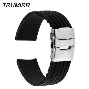 

17mm 18mm 19mm 20mm 21mm 22mm Silicone Rubber Watch Band for Timex Weekender Expedition Men Women Wrist Strap Safety Buckle Belt