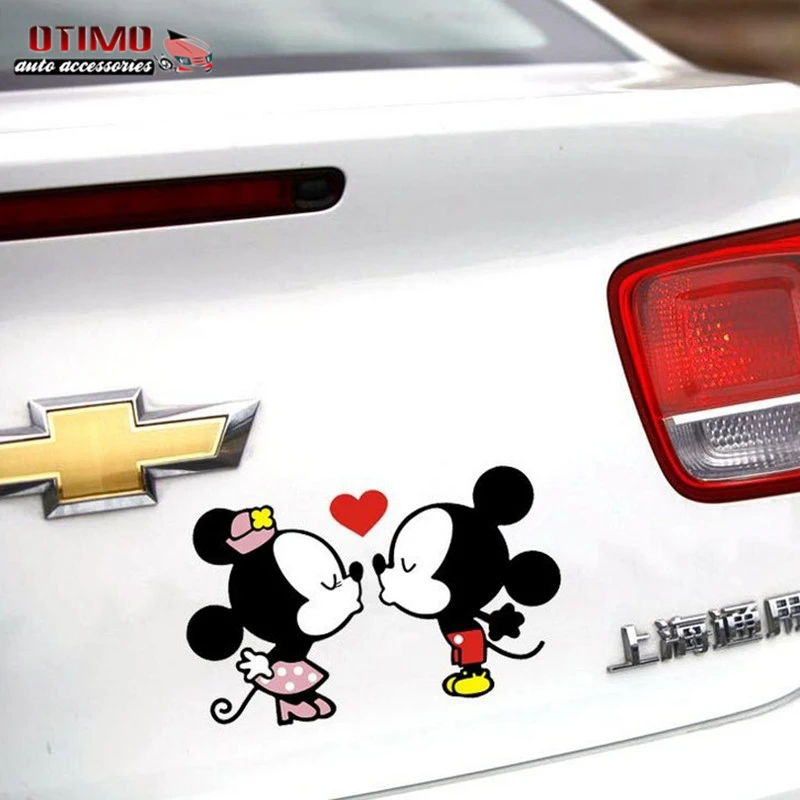 送料無料ミッキーミニーマウスキスビニール車デカールステッカーかわいい子供漫画の車デカールステッカーpegatinasカーアクセサリー Car Accessories Car Decal Stickerdecal Sticker Aliexpress
