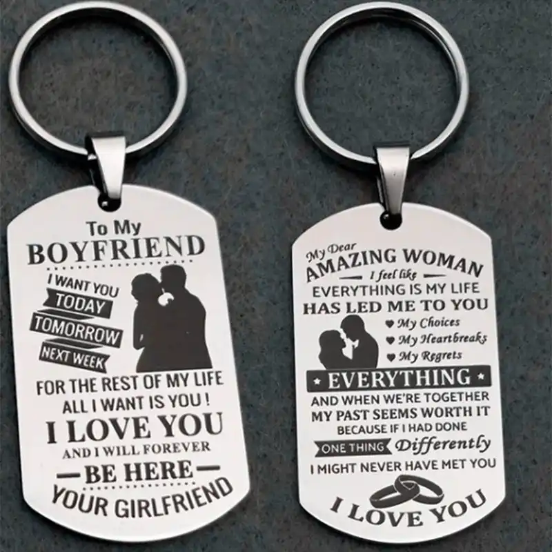 Для парня девушки Нержавеющая сталь брелок, брелок любовь, брелок, брелок для пары Юбилей подарок