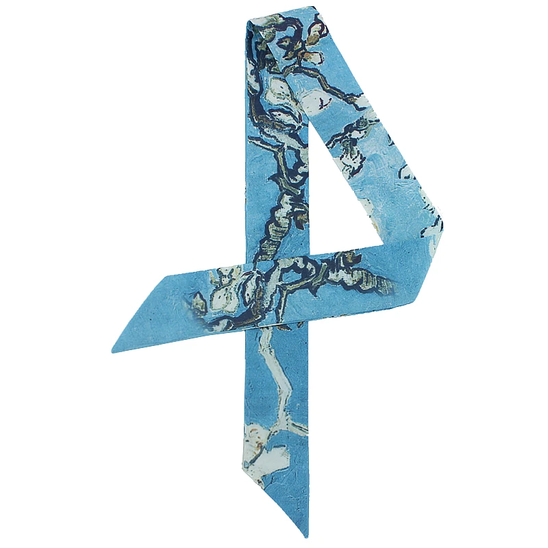 

2019 New Silk Skinny Scarves for Ladies Designer Small Ribbon Hair Band Women Hand Bag Scarf Brand Hijab