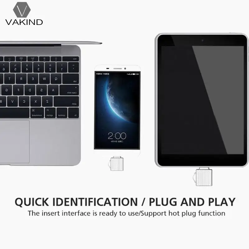VAKIND OTG Type-C TF Memory Card Reader High Speed U Disk Adapter Smartphones/Laptop Accessories for Samsung S9 VAKIND OTG Type-C TF Memory Card Reader High Speed U Disk Adapter Smartphones/Laptop Accessories for Samsung S9