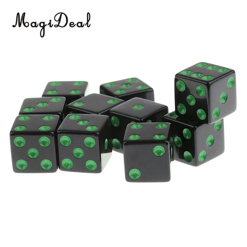 10 Pieces/Set Plastic Dice D6 6 Sided Dotted Dice for D&D RPG Table Games Drinking Gaming Adult Toys Novelty Gift 4Colors