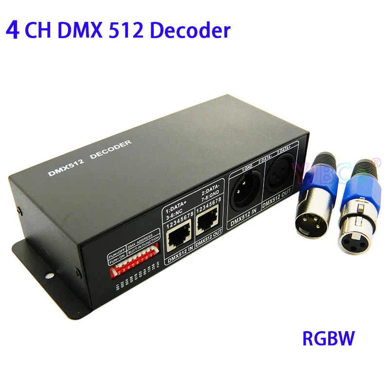 DC 5 V 12 V 24 V RGBW 4CH DMX 512 декодер светодиодные полосы контроллер по протоколу DMX к PWM светильник RGBW 4 канала * 4A 16A DMX512 декодер диммер