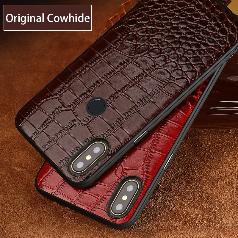 Cowhide Phone Case For Xiaomi Mi 6 8 SE 8 Explorer 6X A2 Mix 2S Max 3 Soft TPU Edge Crocodile Texture Genuine Leather fundas Cowhide Phone Case For Xiaomi Mi 6 8 SE 8 Explorer 6X A2 Mix 2S Max 3 Soft TPU Edge Crocodile Texture Genuine Leather fundas