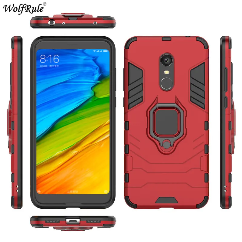 For Cover Xiaomi Redmi 5 Plus Case Ring Holder Armor Bumper Housings Phone Case For Xiaomi Redmi 5 Plus Cover Funda 5.99''