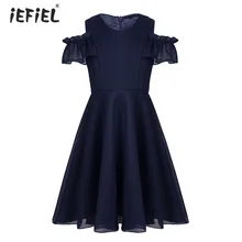 iefiel для детей девочек Платье для девочек с цветочным узором; летнее платье принцессы для маленьких девочек элегантное платье; Vestidos Infantil; Одежда для девочек платье для первого причастия, платье трапециевидной формы