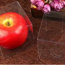 100 шт 8*8*8 см Прозрачное водонепроницаемое ПВХ упаковочные коробки маленькая пластиковая прозрачная коробка для хранения еды/ювелирных изделий/конфет/подарков/косметики