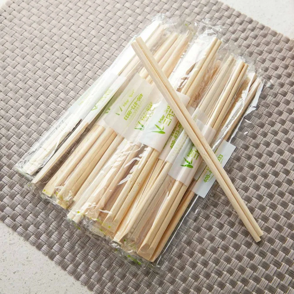 

25Pcs Disposable Bamboo Chopsticks Natural Wood Healthful Wooden Chop Sticks Individually Wrapped High Quality
