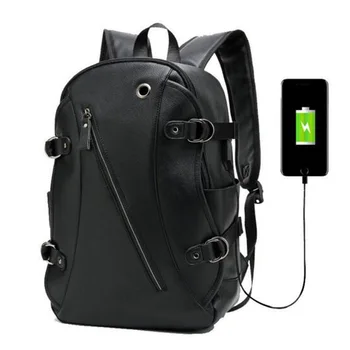 

Backpack Men's Backpacks Men's Casual PU Leather College Student Computer Bags Male Business Backpacks mochila