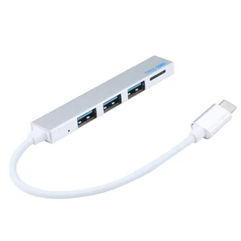 

OMESHIN Miniature C-port To 3-port USB Hub Notebook Computer OTG Adapter accessories, With TF Card Reader