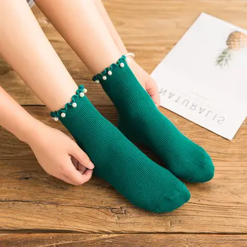 

lovely pearl wave short/Medium socks yellow /black/white cotton blends socks 1order=3pairs