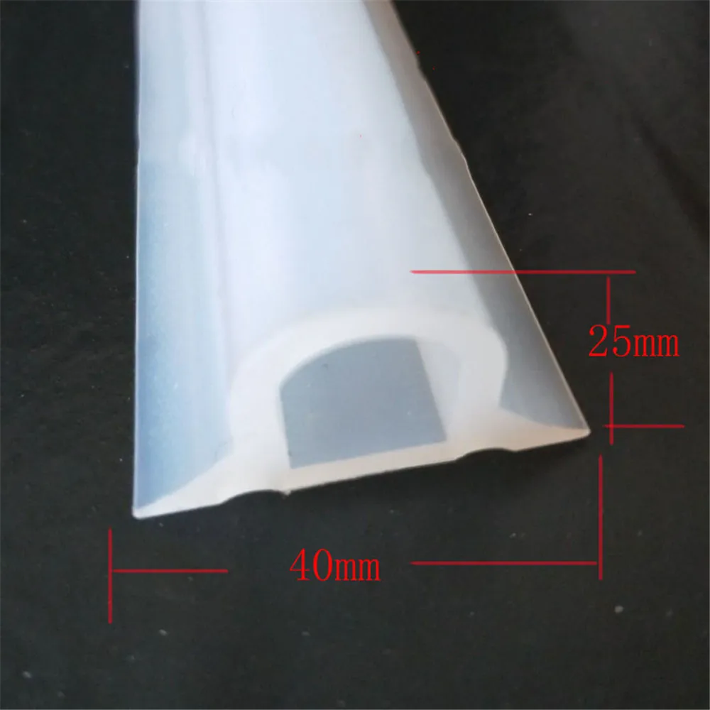 Adhesive Sealing strip Bathroom Water Stopper Barrier Retaining Sills Shower Door Seals 40x25mm Silicone Transparent