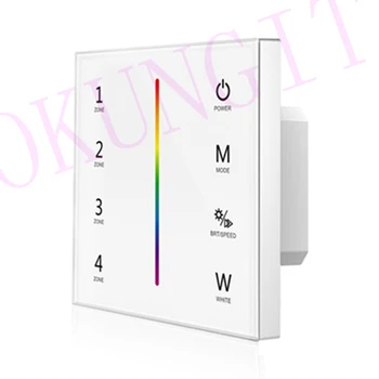 

85-265VAC 4 Zones 2.4G RGBW Touch Panel Remote Control T14-1 DMX512 RGBW panel master control