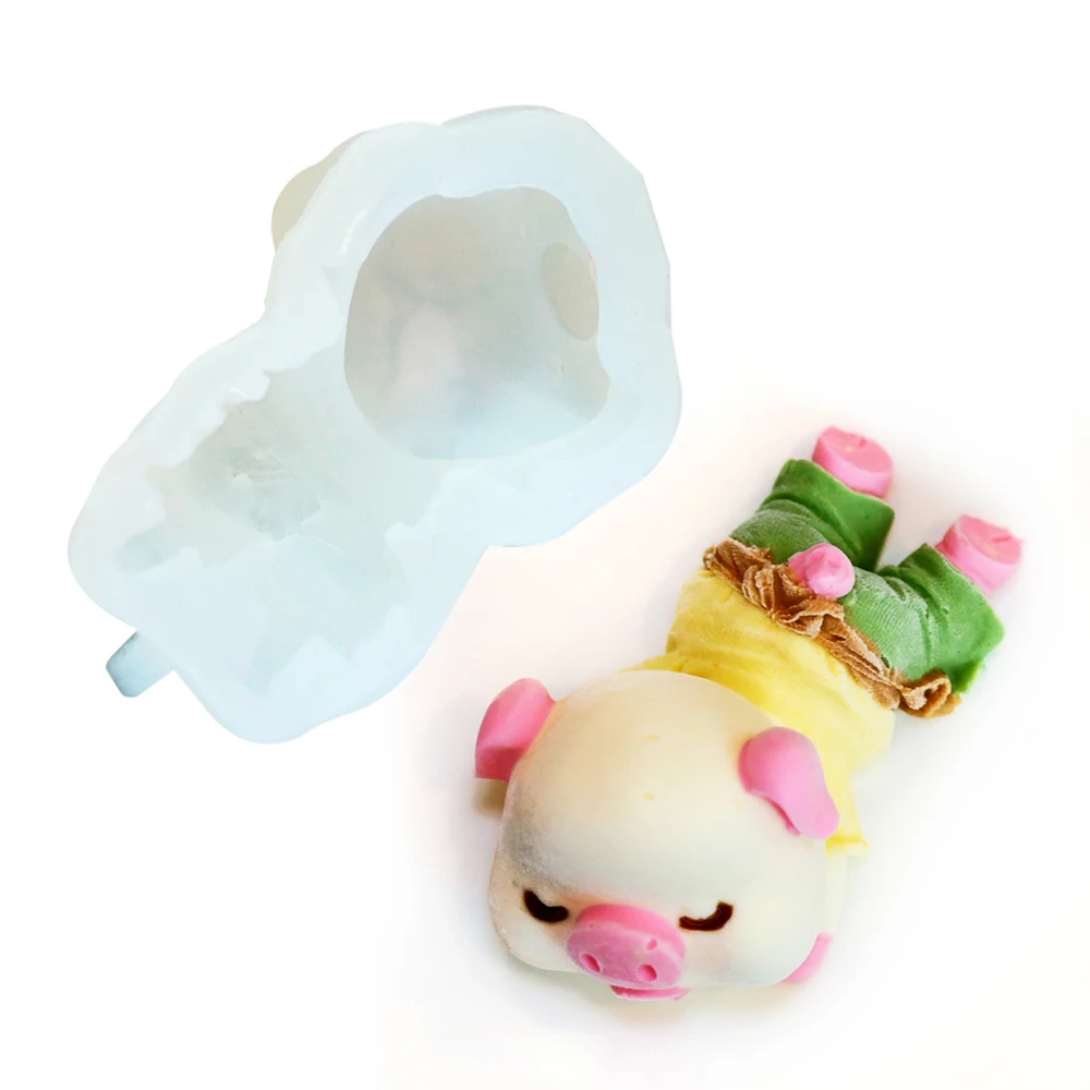 

Pig Cake Mold Fondant Molds 3d Silicone Candle Chocolate Mousse Pudding Ice Cream Soap Mold DIY Cake Decoration Baking Mould