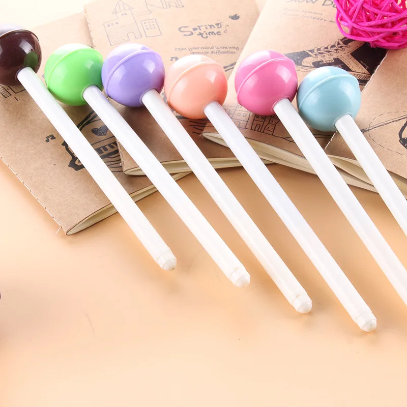 120 Pcs Korean Stationery Lovely Fresh Candy Color Black Pen Lollipop Neutral Pen Personality Germination Stationery Gift the product can be customized hand washed coffee stands are all hand forged vintage and lovely coffee stands with black