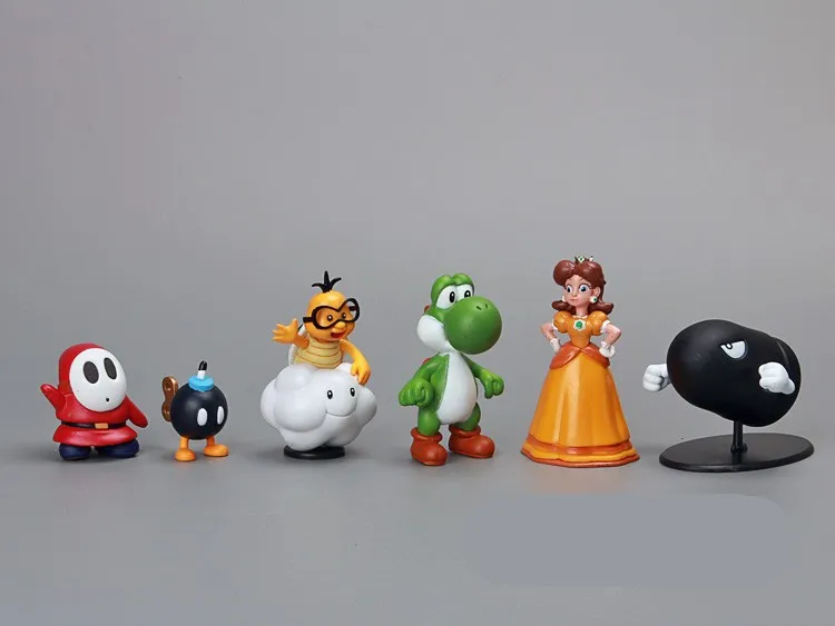 Super Mario Bros Family Mini PVC Figures Toys 18pcs/set Mario Luigi Wario Waluigi Toad Bowser Yoshi Peach Daisy Toy For Child