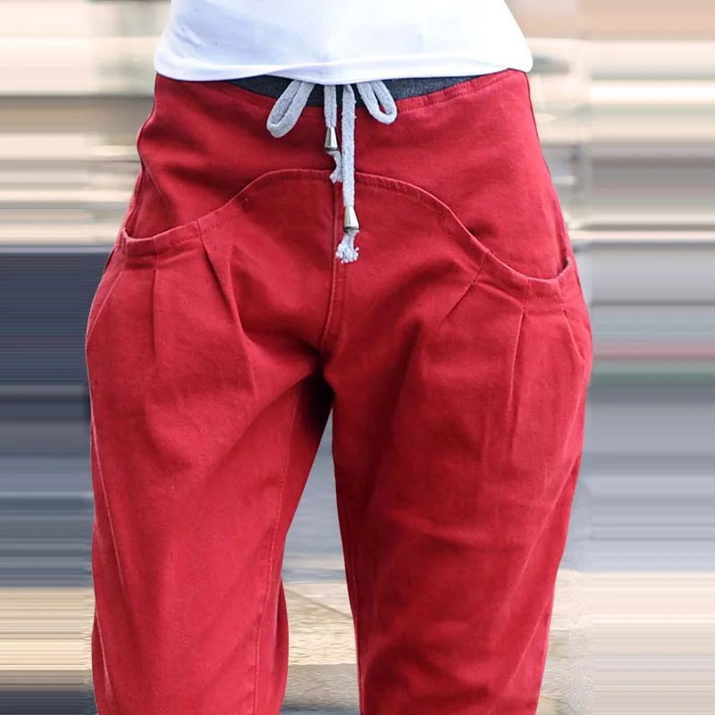 2018 Four Seasons new women loose harem jeans Korean version was thin stretch elastic waist casual radish pants