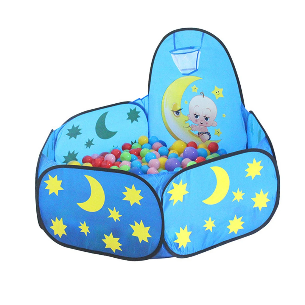 Fun Pop Up Ball Pit Pool Toddler Baby Play Tent Playhouse Playpen with Basketball Hoop Developmental play Game Toy 120CM/ 47''