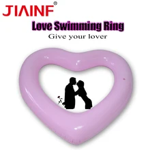 JIAINF взрослых детей надувное кольцо зеленый пвх материал милый розовый в форме сердца бассейн поплавок круг для плавания пляж море плавание