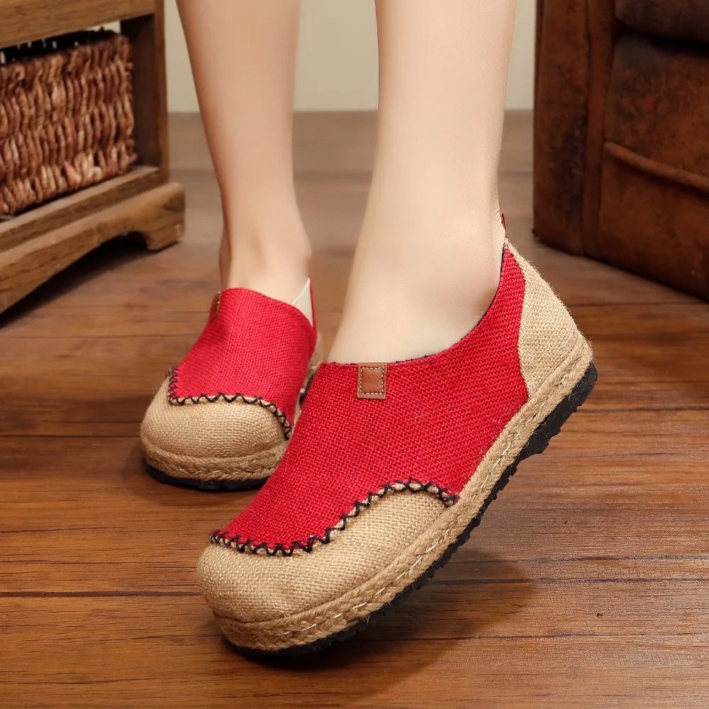 2017 Hemp Linen Loafers Lady Canvas Shoes Women