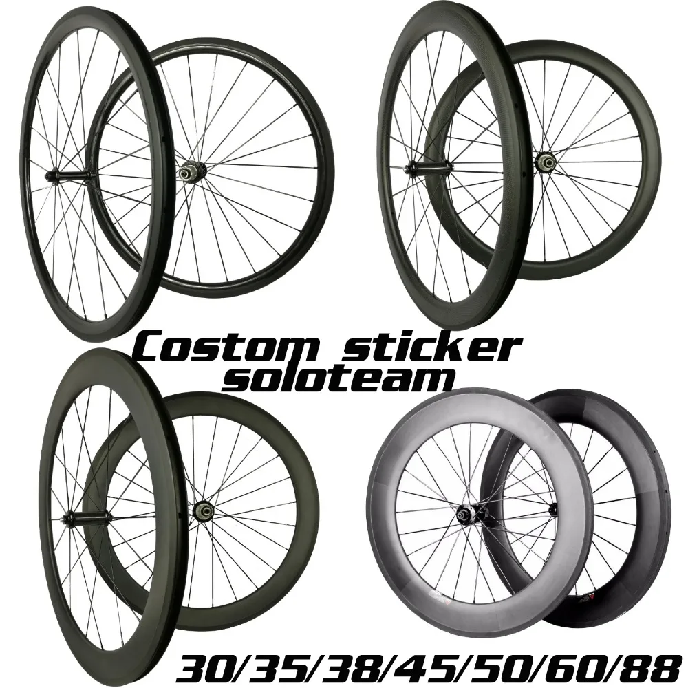 

38mm 45mm 50mm 60mm 88mm carbon wheels 700c 23/25mm carbon bicycle wheels soloteam road bike carbon wheelset