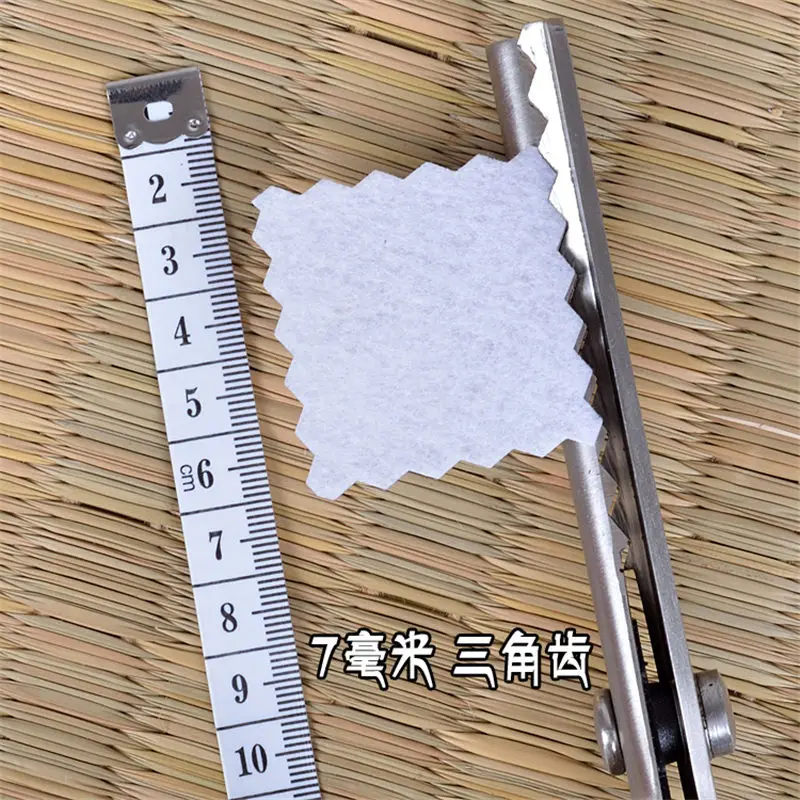 Швейные ножницы по индивидуальному заказу мини Zig Zag ножницы для шитья Сталь круглый шитье ткань ножницы для шитья аксессуары 2/3/4/5/7 мм 23*8,4 см - Цвет: 7MM Triangle