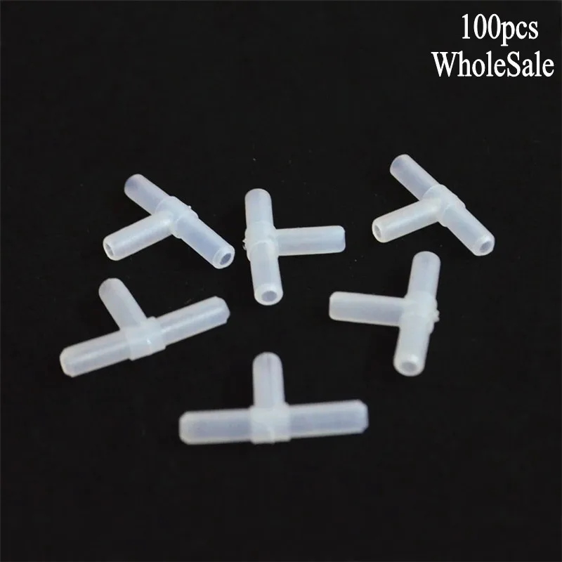 100 PCS 4mm Aquarium 3 Way Air Line Tubing Joints Connectors Aquarium