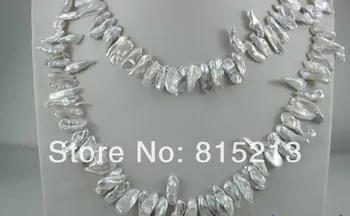 

ddh001224 White Beautiful keshi reborn pearl long necklace 34INCH