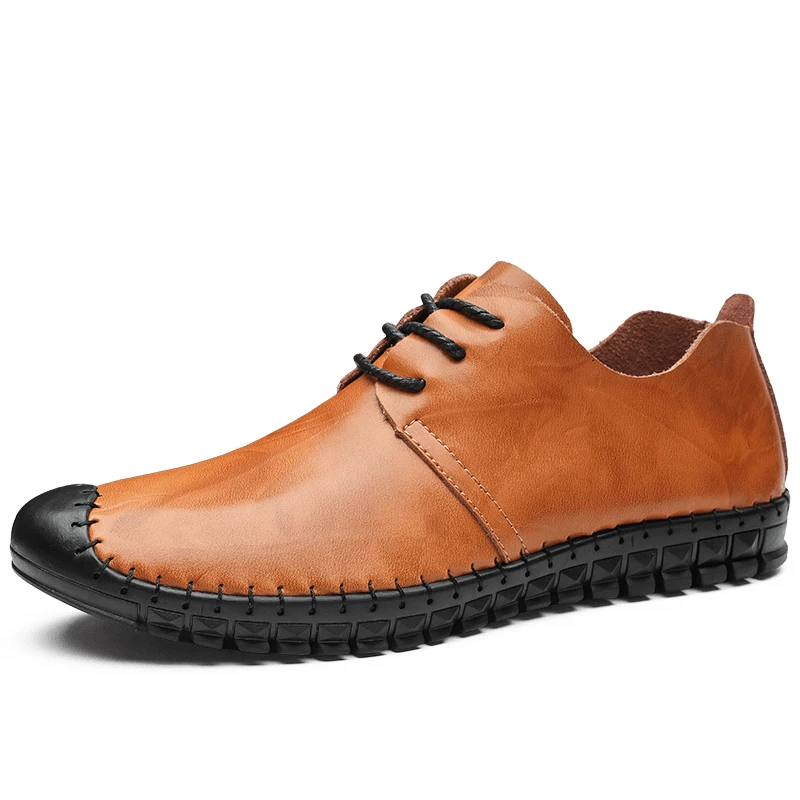 

Mens Genuine Leather Shoes Lace-up Walk Drive Male Shoes Comfortable Casual Footwear Footwear Fashion Loafers Flats Shoes