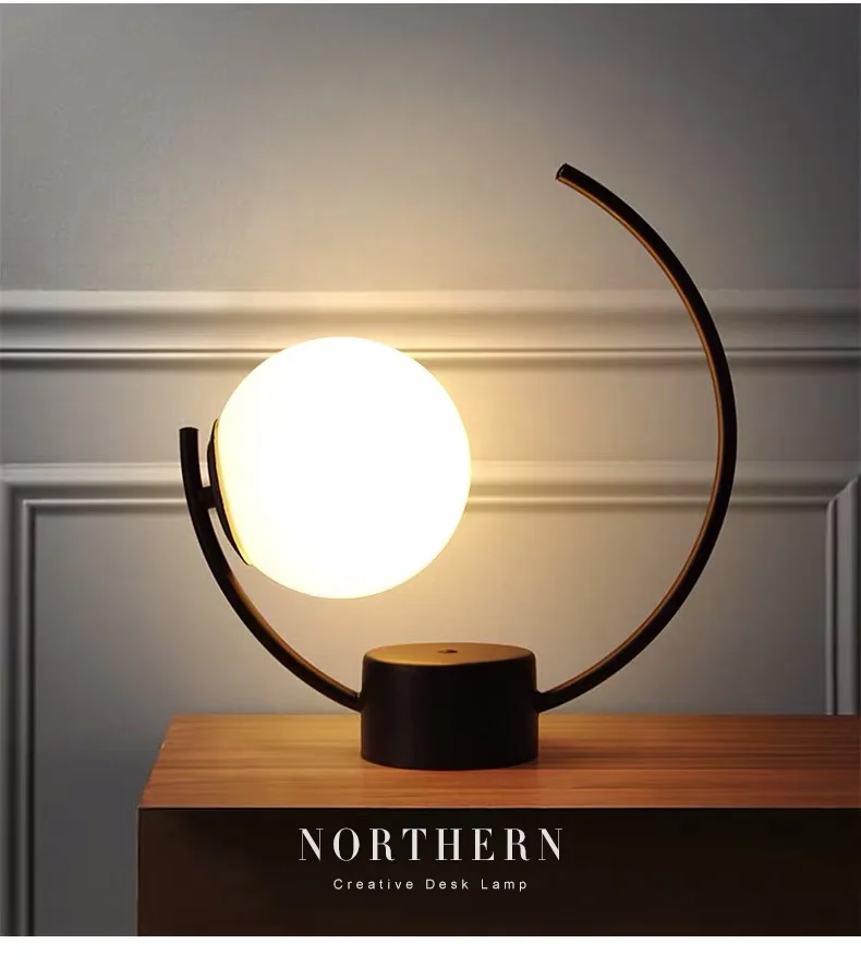 Nordic Glass Ball LED Table Lamp Bedroom Lamp Bedside Lamp Bed Light Living room light Art Deco maison Light Fixtures