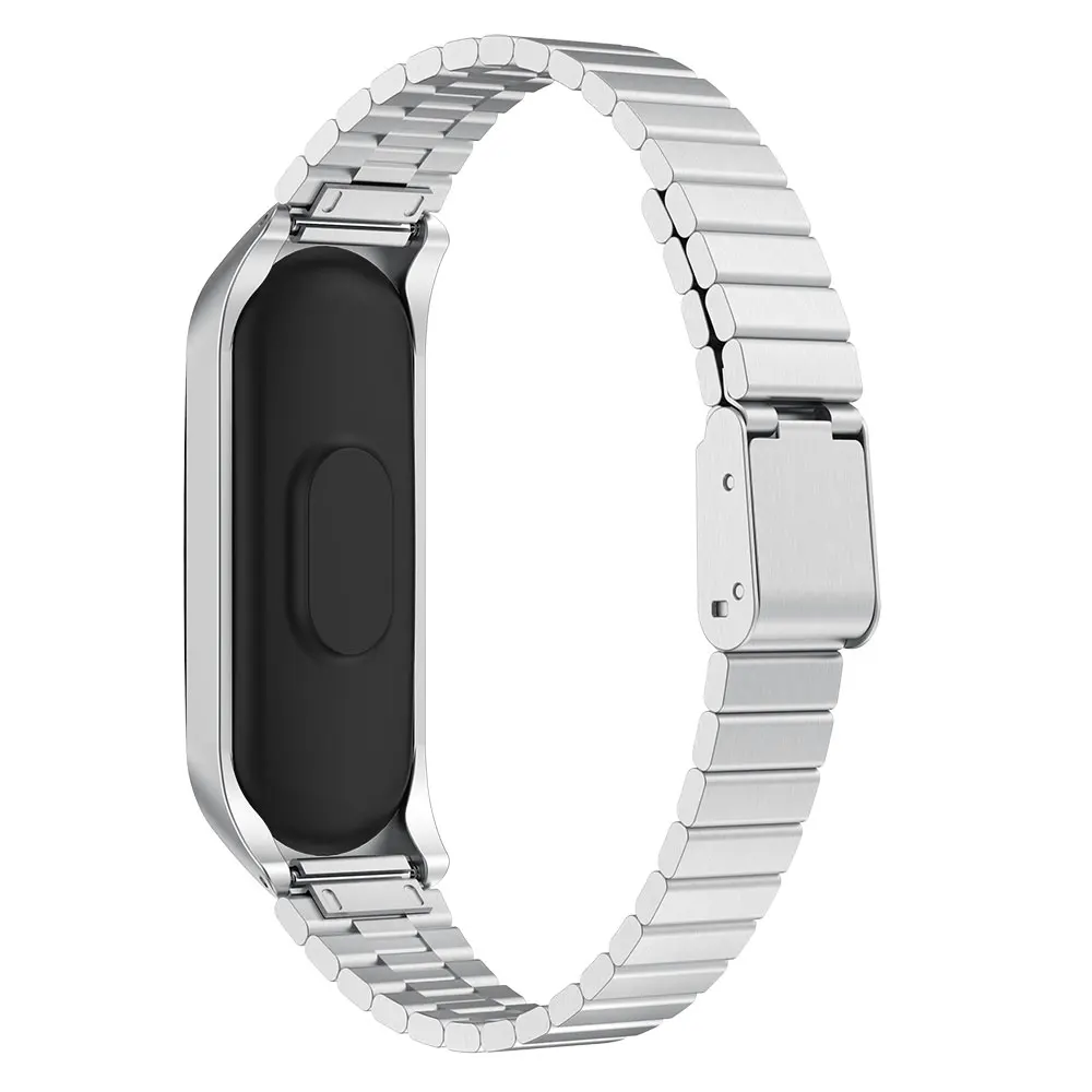 Браслет из нержавеющей стали для Xiaomi Mi Band 3/4 сменный ремешок band 3 регулируемый