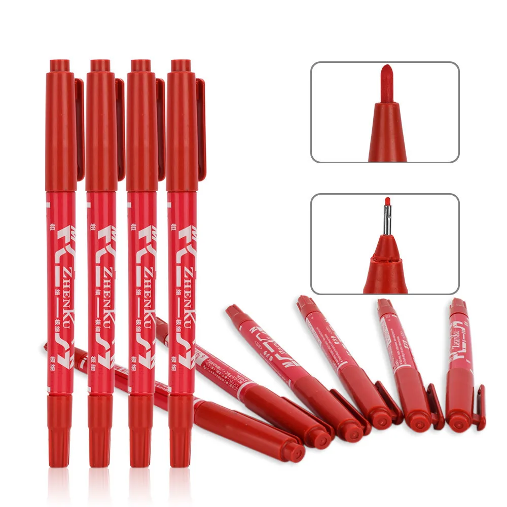 

10Pcs/Lot Oily Double Head Scribe Piercing Skin Marker Tattoo Supply Tool Tattoo Marker Body Art Accessory Red/Blue