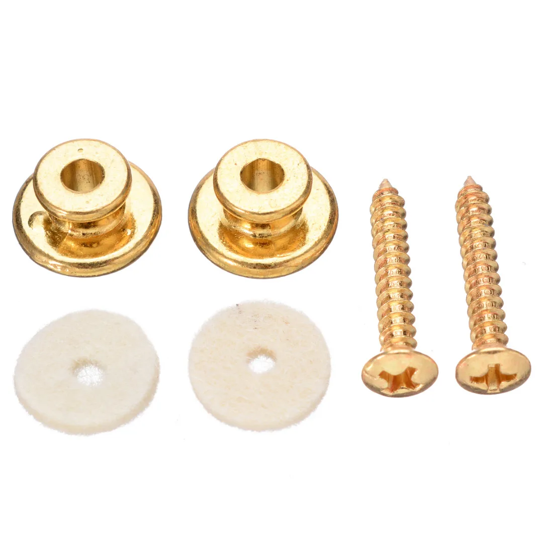 2Pcs Silver/Gold/Black Guitar Strap Buttons Metal Strap Locks Ukulele Electric Guitar Bass Belt Buckle Button Guitar Accessories