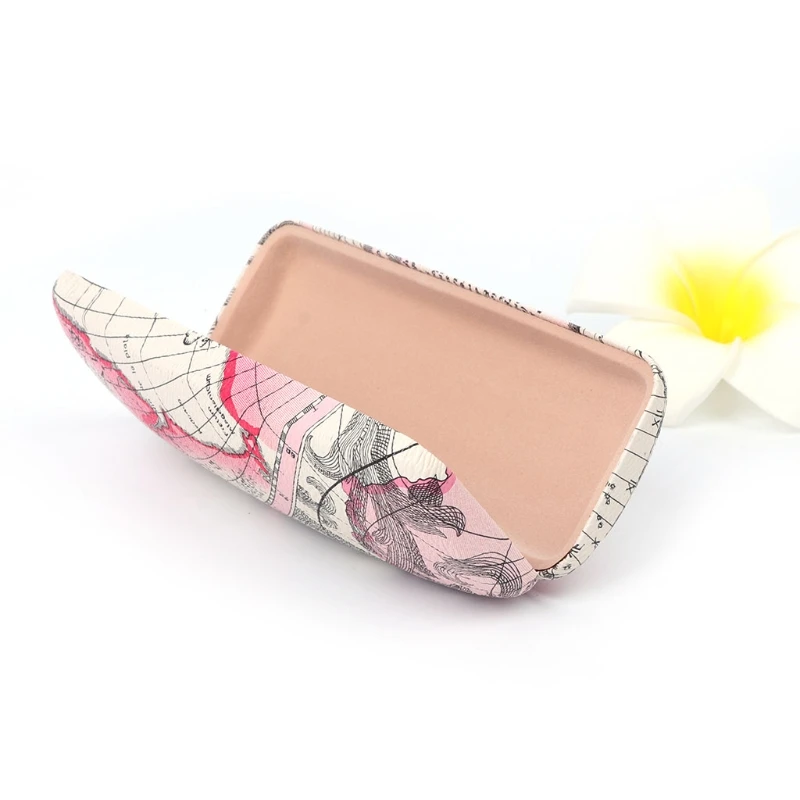 

Unique Glasses Box Sunglasses Unisex Case Map Pattern Storage Protector Eyewear