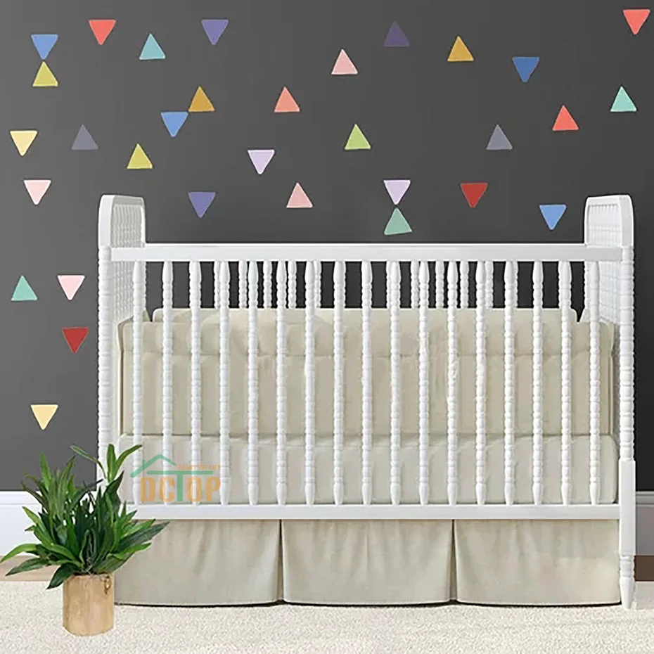 

70Pcs Triangles Shape Wall Stickers On The Wall Colorful Home Decor Decals For Kids Room Nursery Version Geometry Vinyl Art