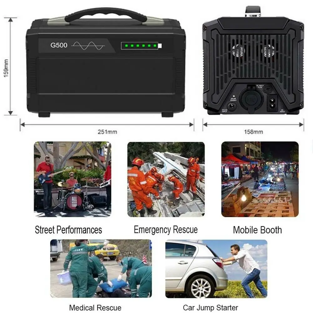 Портативный Мощность станция решетки мобильный Кемпинг 500W Солнечная электрогенерирующая Панель Мощность Системы With110v 220v AC Выход