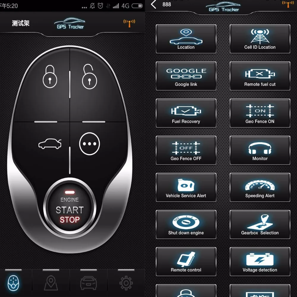 Motorcycle GPS Tracker + One Way Remote Engine Start Motorcycle Alarm with Android and Iphone APP with 2 Remote Controller gps tracker