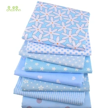 Chainho, 8 шт./лот, синяя Геометрическая серия, саржевая хлопковая ткань с принтом, Лоскутная Одежда для шитья своими руками, стеганый материал для детей и малышей